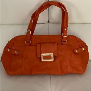 Olivia + Joy orange leather purse